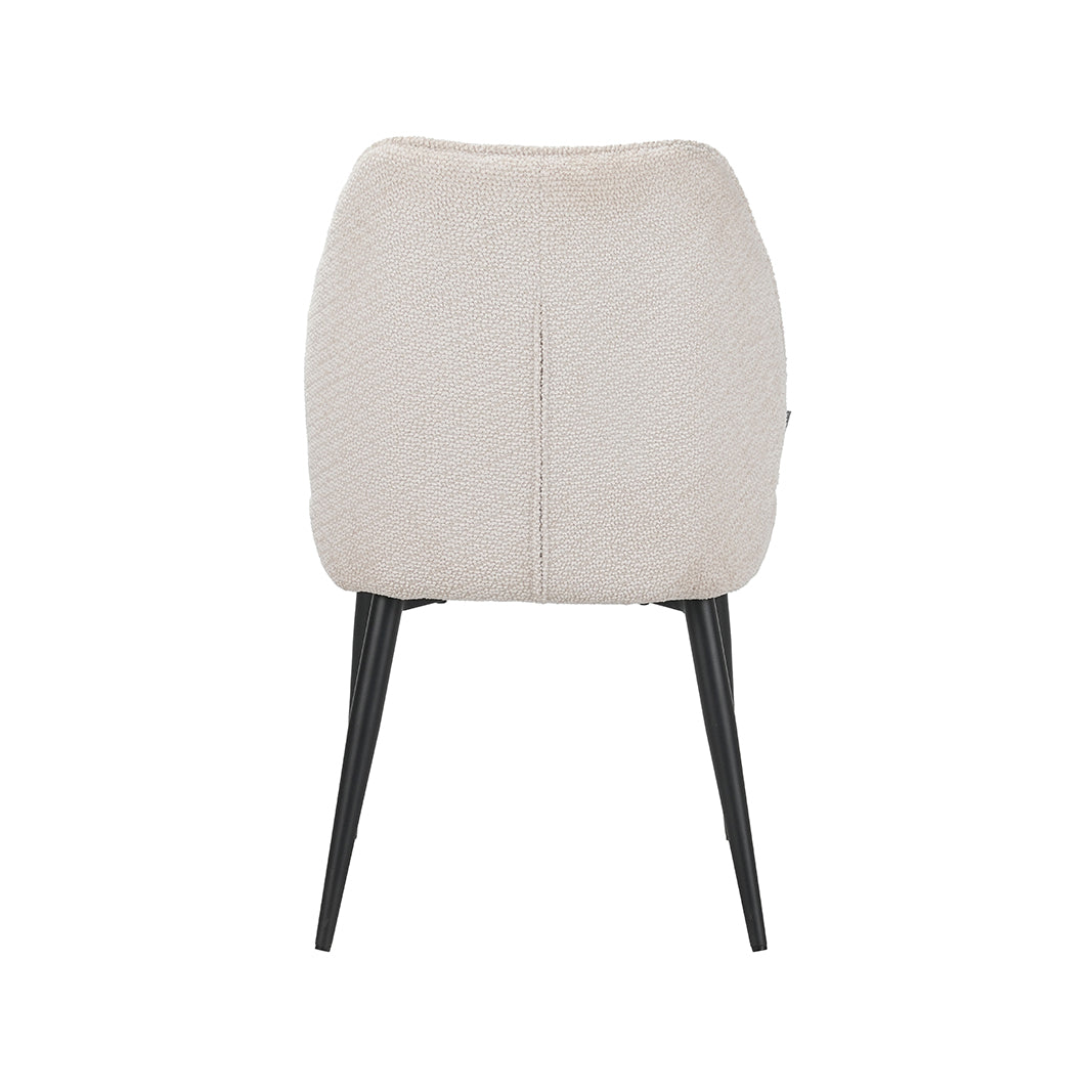LABEL51 Eetkamerstoelen Liam - Naturel - Geweven - Zwart Metalen Frame