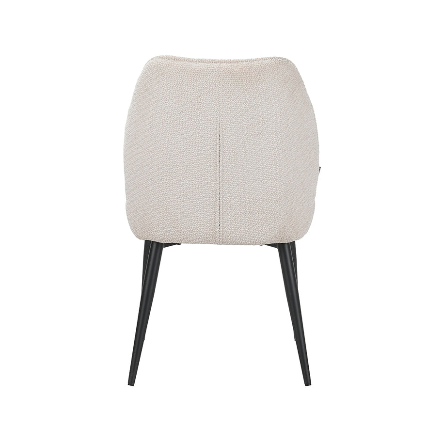 LABEL51 Eetkamerstoelen Liam - Naturel - Geweven - Zwart Metalen Frame