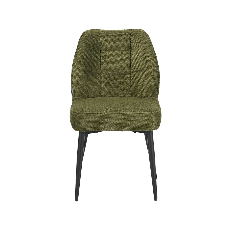 LABEL51 Eetkamerstoelen Liam - Hunter - Geweven - Zwart Metalen Frame