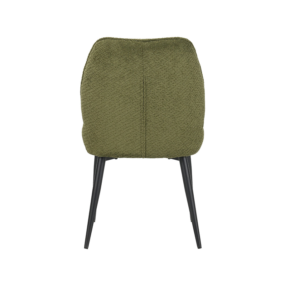 LABEL51 Eetkamerstoelen Liam - Hunter - Geweven - Zwart Metalen Frame