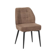 LABEL51 Eetkamerstoelen Liam - Taupe - Geweven - Zwart Metalen Frame