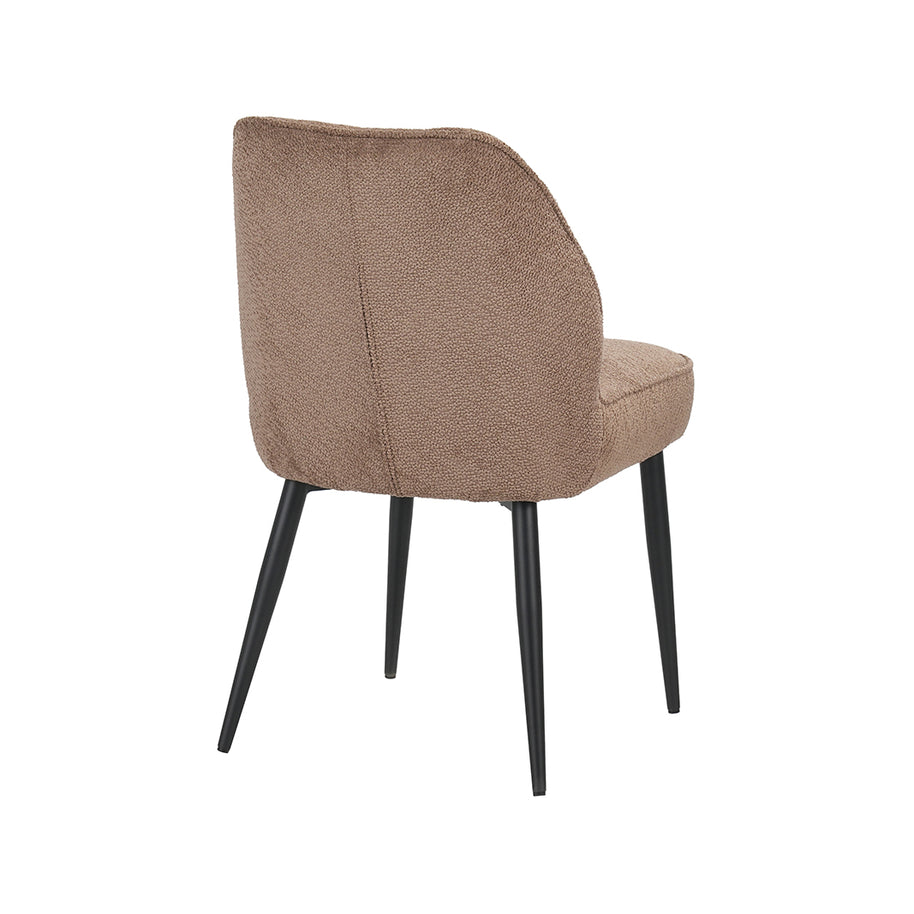 LABEL51 Eetkamerstoelen Liam - Taupe - Geweven - Zwart Metalen Frame