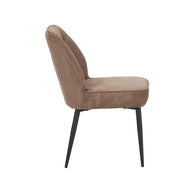 LABEL51 Eetkamerstoelen Liam - Taupe - Geweven - Zwart Metalen Frame