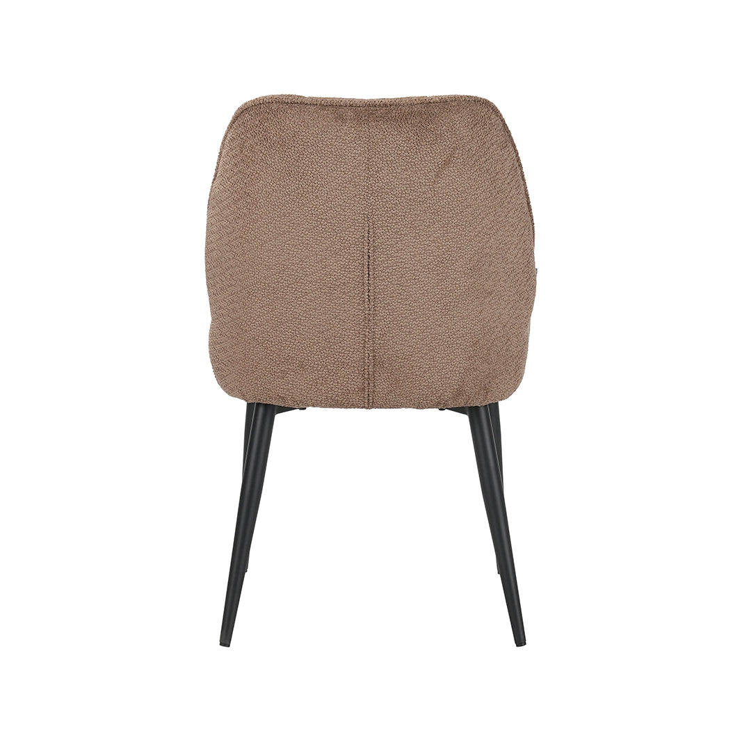 LABEL51 Eetkamerstoelen Liam - Taupe - Geweven - Zwart Metalen Frame