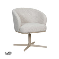 LABEL51 Eetkamerstoelen Cannes - Naturel - Boucle - Taupe Metalen Frame