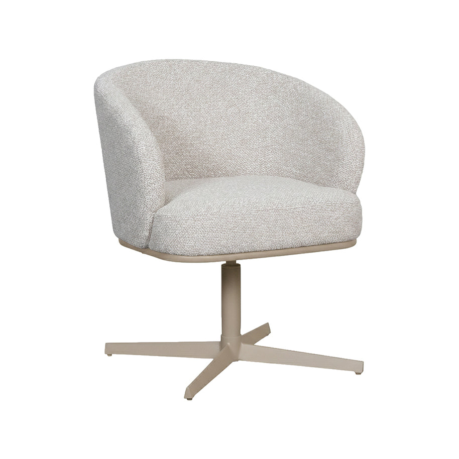 LABEL51 Eetkamerstoelen Cannes - Naturel - Boucle - Taupe Metalen Frame
