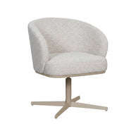 LABEL51 Eetkamerstoelen Cannes - Naturel - Boucle - Taupe Metalen Frame
