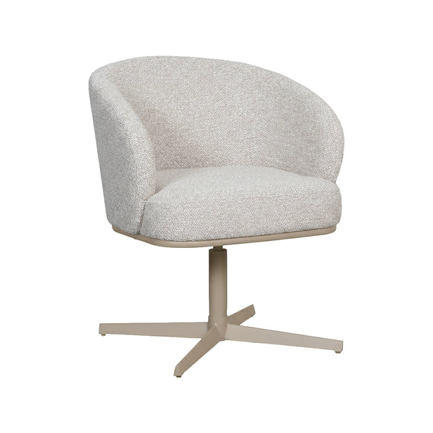 LABEL51 Eetkamerstoelen Cannes - Naturel - Boucle - Taupe Metalen Frame