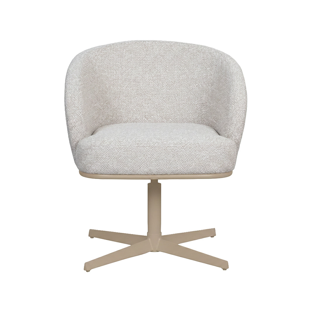 LABEL51 Eetkamerstoelen Cannes - Naturel - Boucle - Taupe Metalen Frame