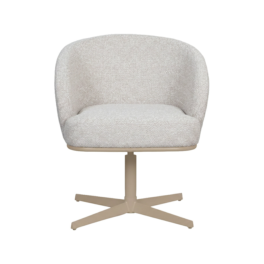 LABEL51 Eetkamerstoelen Cannes - Naturel - Boucle - Taupe Metalen Frame