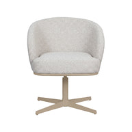 LABEL51 Eetkamerstoelen Cannes - Naturel - Boucle - Taupe Metalen Frame