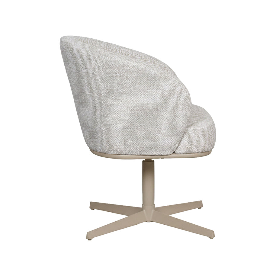 LABEL51 Eetkamerstoelen Cannes - Naturel - Boucle - Taupe Metalen Frame
