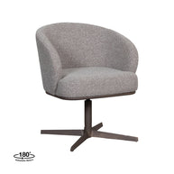 LABEL51 Eetkamerstoelen Cannes - Mushroom - Boucle - Brons Metalen Frame
