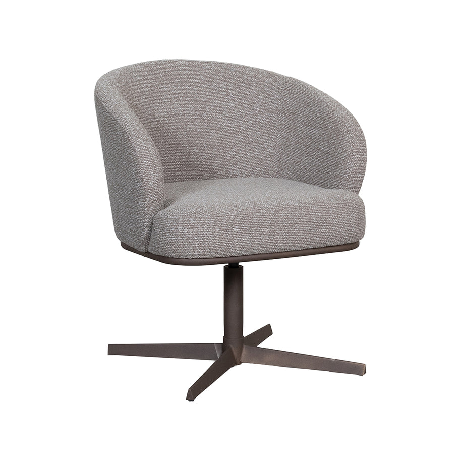 LABEL51 Eetkamerstoelen Cannes - Mushroom - Boucle - Brons Metalen Frame
