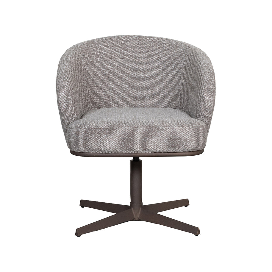 LABEL51 Eetkamerstoelen Cannes - Mushroom - Boucle - Brons Metalen Frame