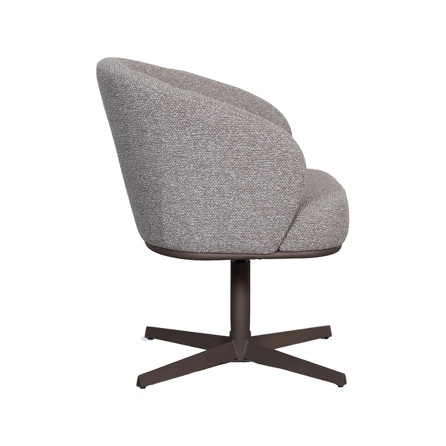 LABEL51 Eetkamerstoelen Cannes - Mushroom - Boucle - Brons Metalen Frame
