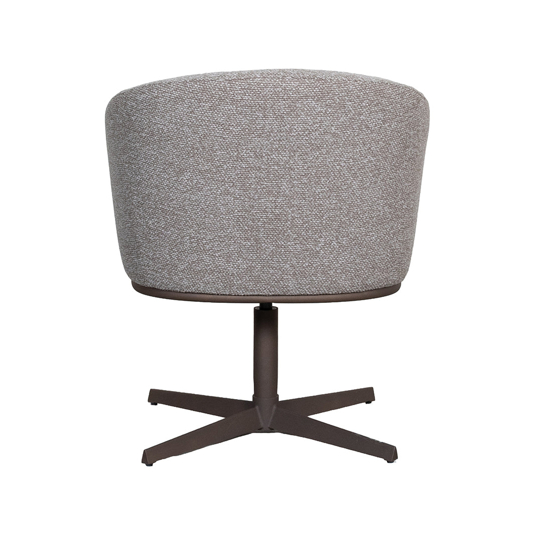 LABEL51 Eetkamerstoelen Cannes - Mushroom - Boucle - Brons Metalen Frame