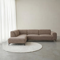LABEL51 Hoekbanken Merido - Taupe Raven | Zwart Metaal - Velvet - Hoekbank Links