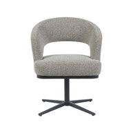 LABEL51 Eetkamerstoelen Monaco - Mushroom - Boucle - Zwart Metalen Frame