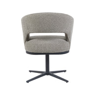 LABEL51 Eetkamerstoelen Monaco - Mushroom - Boucle - Zwart Metalen Frame