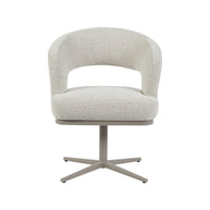 LABEL51 Eetkamerstoelen Monaco - Naturel - Boucle - Taupe Metalen Frame