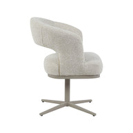 LABEL51 Eetkamerstoelen Monaco - Naturel - Boucle - Taupe Metalen Frame