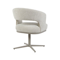 LABEL51 Eetkamerstoelen Monaco - Naturel - Boucle - Taupe Metalen Frame