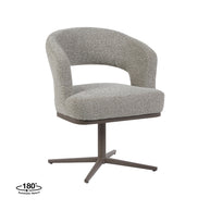 LABEL51 Eetkamerstoelen Monaco - Mushroom - Boucle - Brons Metalen Frame