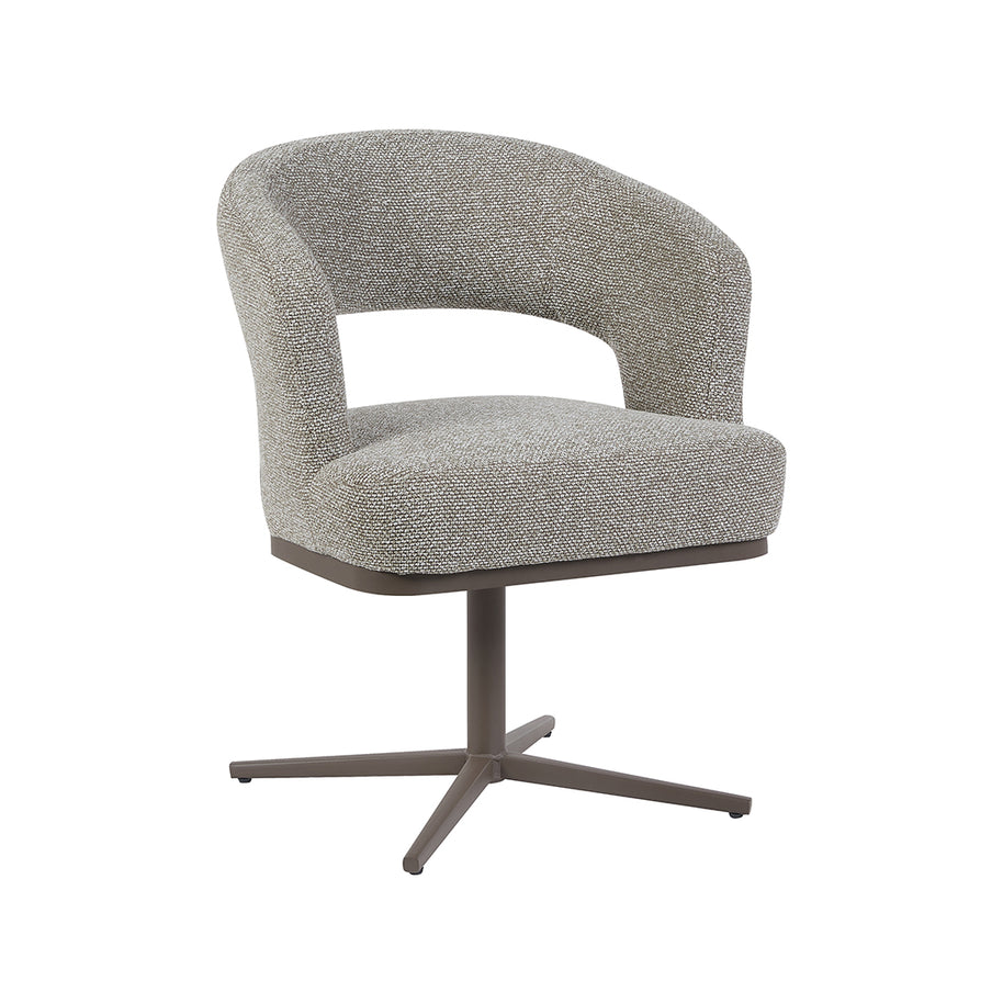 LABEL51 Eetkamerstoelen Monaco - Mushroom - Boucle - Brons Metalen Frame