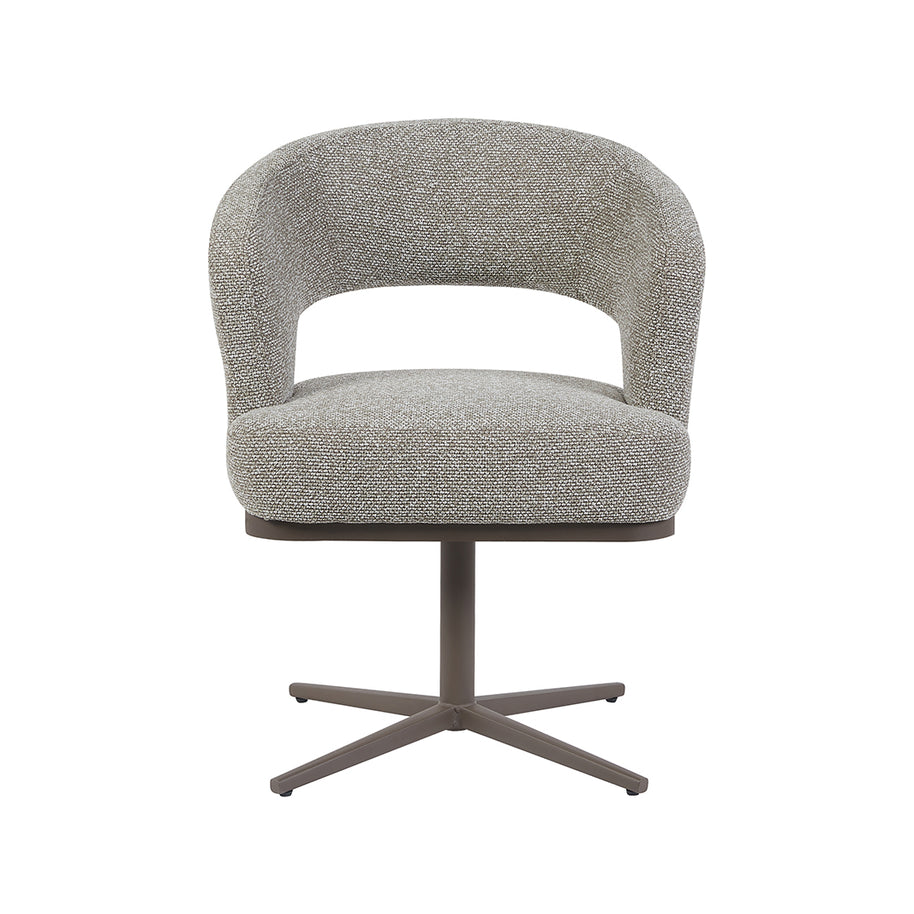 LABEL51 Eetkamerstoelen Monaco - Mushroom - Boucle - Brons Metalen Frame