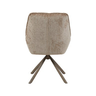 LABEL51 Eetkamerstoelen Reims - Taupe - Chenille - Brons Metalen Frame