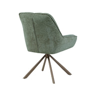 LABEL51 Eetkamerstoelen Reims - Hunter - Chenille - Brons Metalen Frame