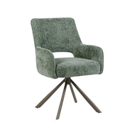 LABEL51 Eetkamerstoelen Bergerac - Hunter - Chenille - Brons Metalen Frame