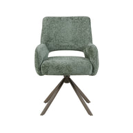 LABEL51 Eetkamerstoelen Bergerac - Hunter - Chenille - Brons Metalen Frame