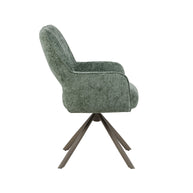 LABEL51 Eetkamerstoelen Bergerac - Hunter - Chenille - Brons Metalen Frame