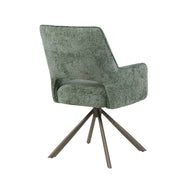 LABEL51 Eetkamerstoelen Bergerac - Hunter - Chenille - Brons Metalen Frame