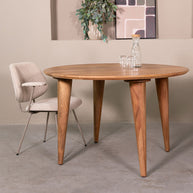LABEL51 Eetkamertafels Fly - Nature Smooth - Mangohout - 120 cm - Rond