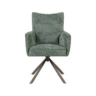 LABEL51 Eetkamerstoelen Dubai - Hunter - Chenille - Brons Metalen Frame