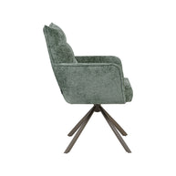 LABEL51 Eetkamerstoelen Dubai - Hunter - Chenille - Brons Metalen Frame