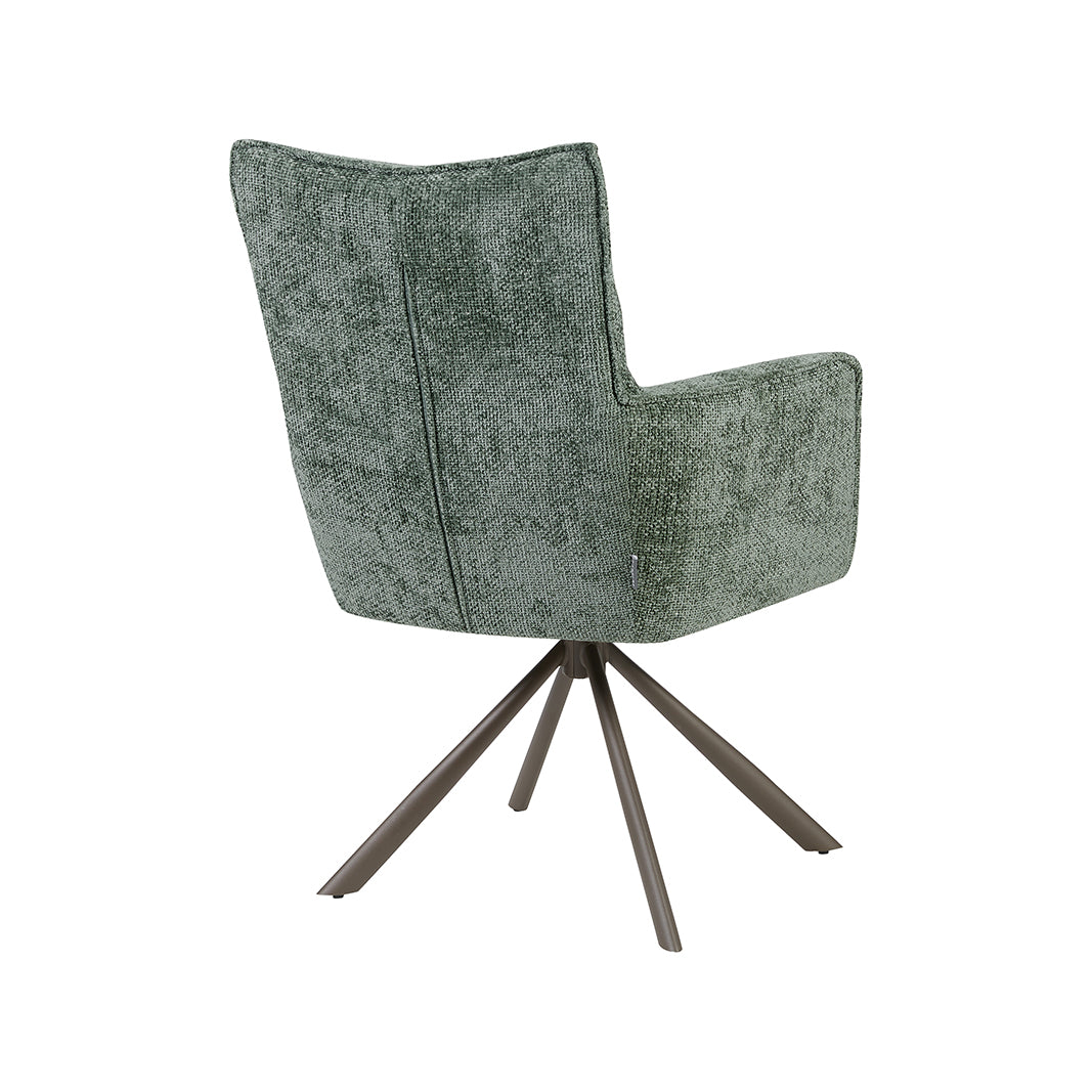 LABEL51 Eetkamerstoelen Dubai - Hunter - Chenille - Brons Metalen Frame