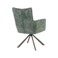 LABEL51 Eetkamerstoelen Dubai - Hunter - Chenille - Brons Metalen Frame
