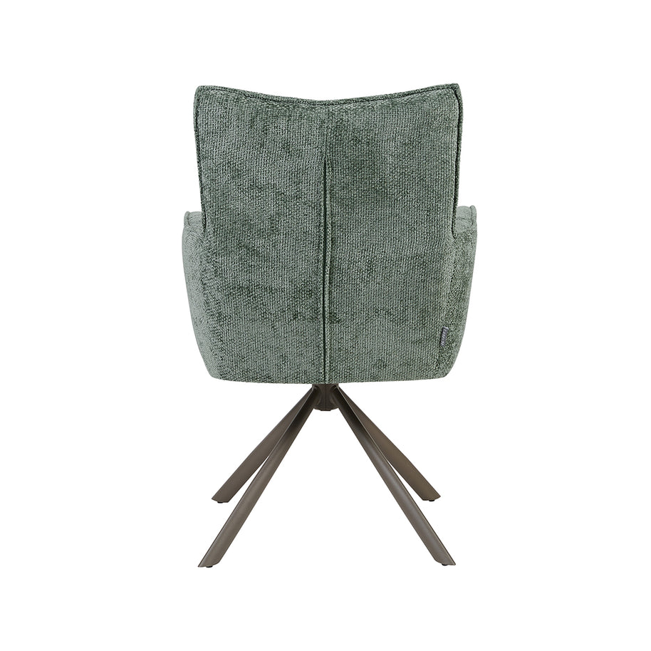 LABEL51 Eetkamerstoelen Dubai - Hunter - Chenille - Brons Metalen Frame