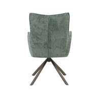 LABEL51 Eetkamerstoelen Dubai - Hunter - Chenille - Brons Metalen Frame