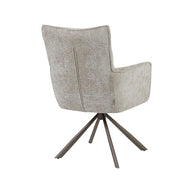 LABEL51 Eetkamerstoelen Dubai - Naturel - Chenille - Brons Metalen Frame