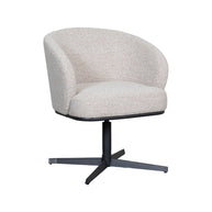 LABEL51 Eetkamerstoelen Cannes - Naturel - Boucle - Zwart Metalen Frame