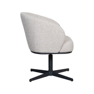 LABEL51 Eetkamerstoelen Cannes - Naturel - Boucle - Zwart Metalen Frame