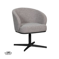 LABEL51 Eetkamerstoelen Cannes - Mushroom - Boucle - Zwart Metalen Frame
