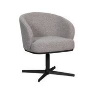 LABEL51 Eetkamerstoelen Cannes - Mushroom - Boucle - Zwart Metalen Frame