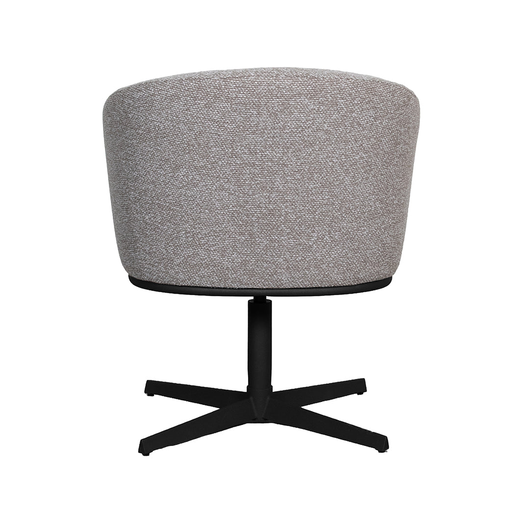 LABEL51 Eetkamerstoelen Cannes - Mushroom - Boucle - Zwart Metalen Frame
