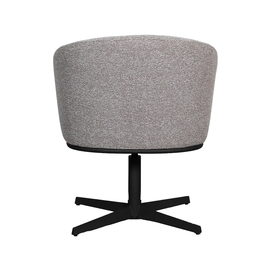 LABEL51 Eetkamerstoelen Cannes - Mushroom - Boucle - Zwart Metalen Frame